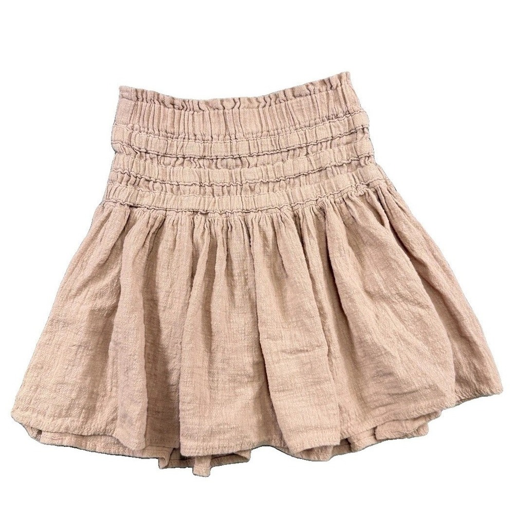 Rewash Smocked Waist Blush Pink Cotton High Rise A-Line Mini Skirt Sz XS Girly